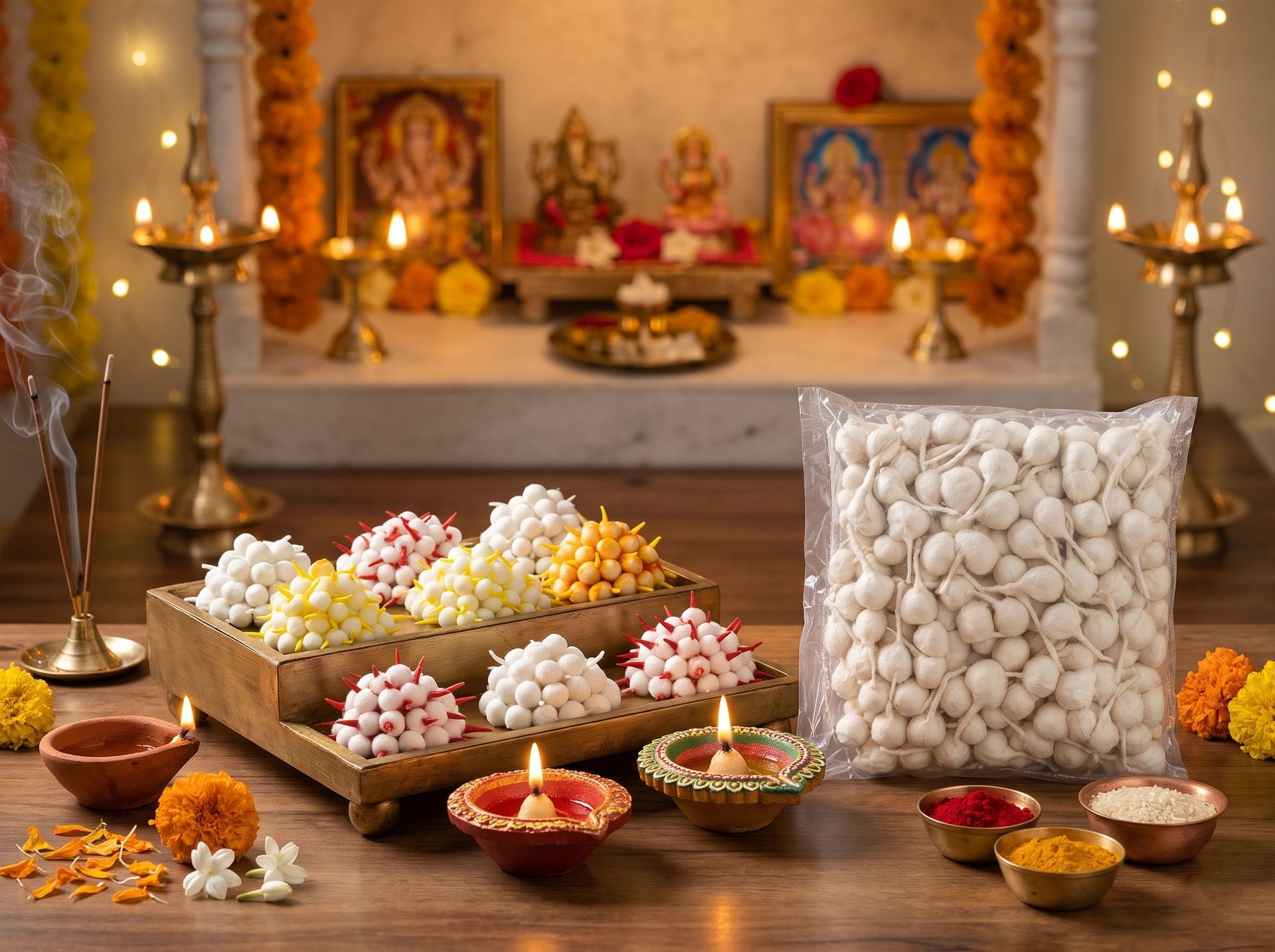 Diya and puja essentials