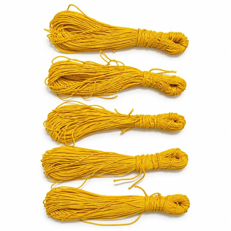 Hanumanta Pure Handmade Mithila Janeu (जनेऊ) &ndash; Yellow Colour | Traditional Sacred Thread for Puja & Religious Rituals &ndash; Pack of 5