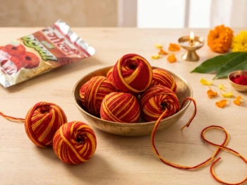 Pure Cotton Kalava Mauli Dhaga for Pooja | Red & Yellow Sacred Thread | Pack of 2 Detail