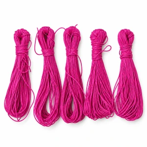 Pure Handmade Mithila Janeu (जनेऊ) &ndash; Pink Colour | Traditional Sacred Thread for Puja & Religious Rituals &ndash; Pack of 5 Detail